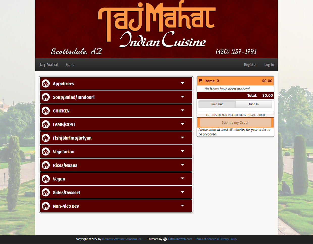 Taj Mahal Menu - Springfield, MO Restaurant - Order Online